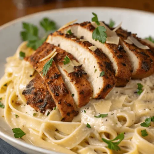 Blackened chicken alfredo