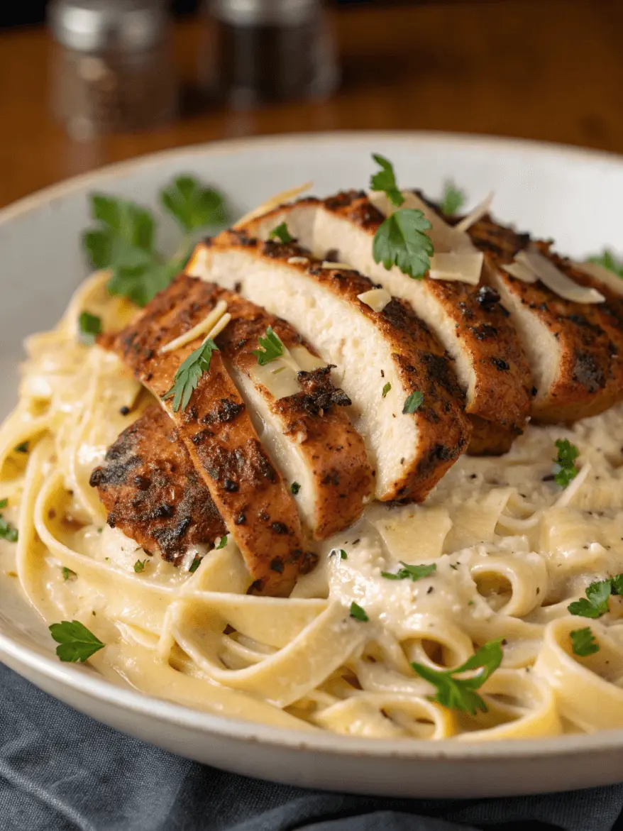 Blackened chicken alfredo