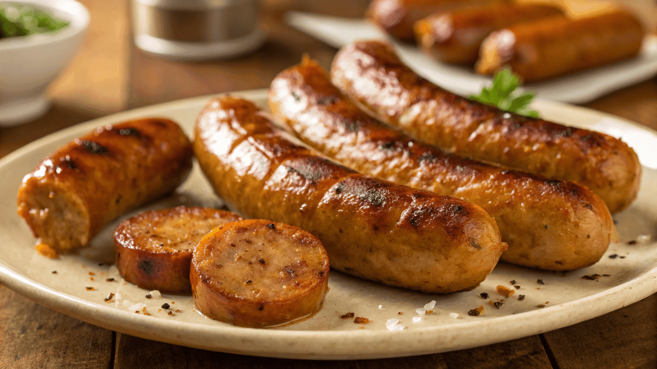 Crispy air-fried kielbasa.