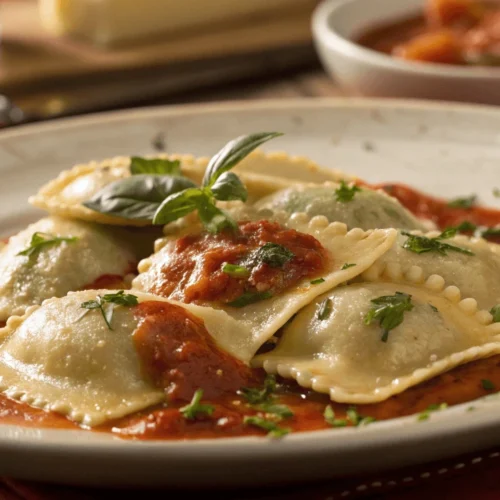 Delicious ravioli recipe with sauce