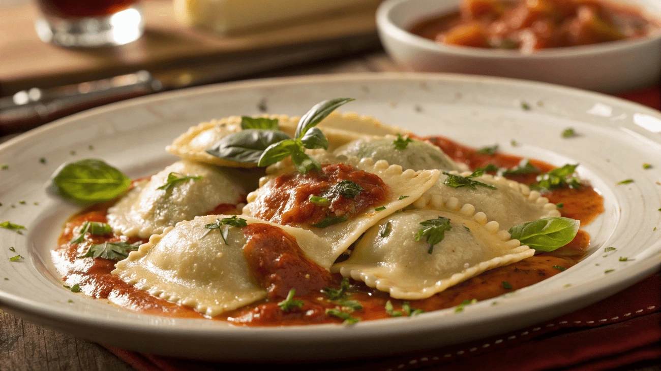 Delicious ravioli recipe with sauce