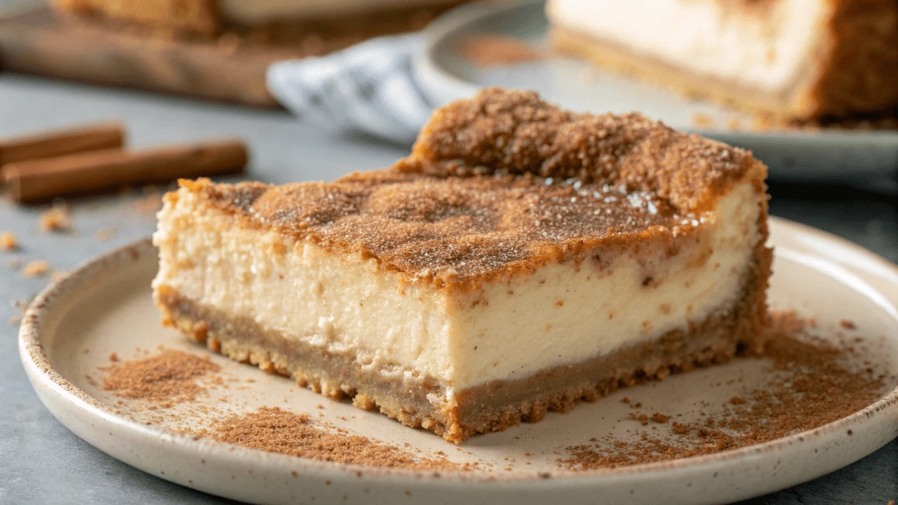 Delicious churro cheesecake recipe slice