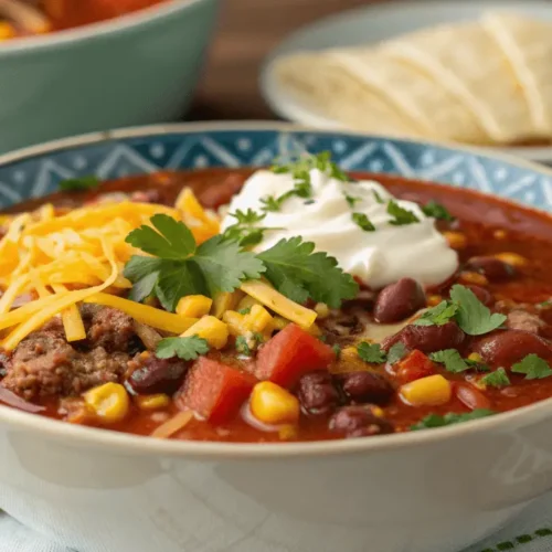 Hearty and flavorful taco soup recipe