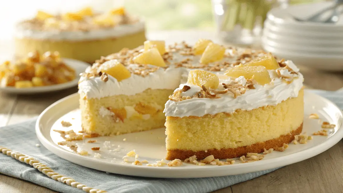 Delicious pineapple delight cake.