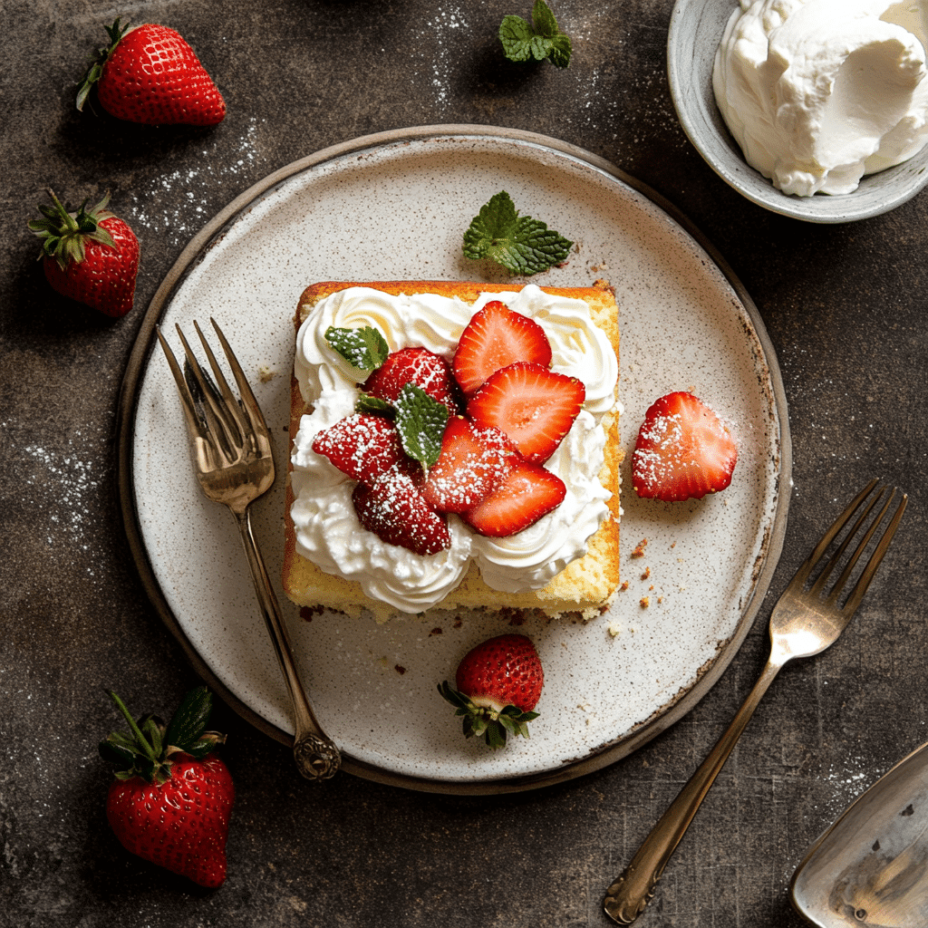 Pound Cake with Strawberries and Whipped Cream – A Southern Favorite Reimagined 9 Serving pound cake with strawberries and whipped cream.