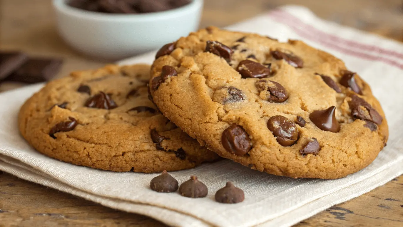 Delicious two chocolate chip cookies
