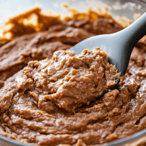 Five Layer Dip Recipe: Easy Tex-Mex Crowd Favorite 10 Spreading refried beans in dish