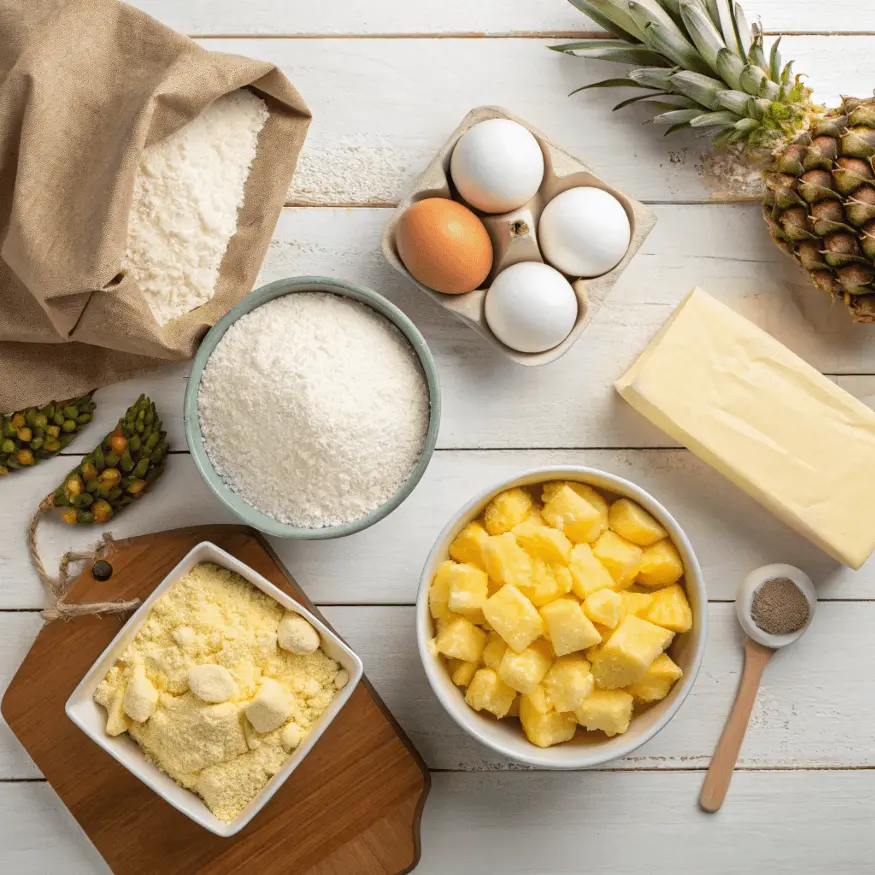 Easy Pineapple Pound Cake Recipe – Soft, Sweet & Tropical 3 Ingredients for pineapple pound cake.