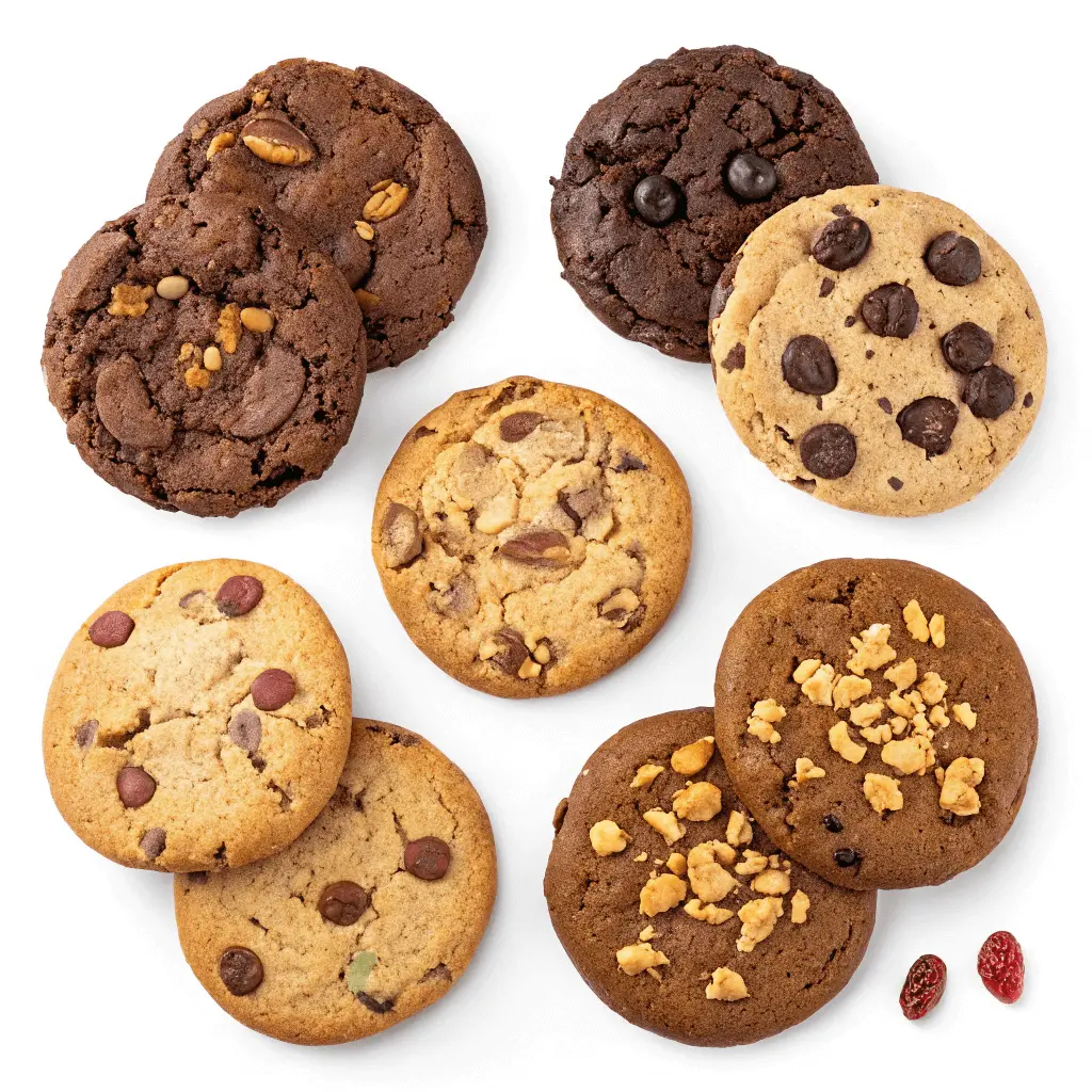 Two Chocolate Chip Cookies – Gooey & Ready in 15 Mins 4 Variations of two chocolate chip cookies.