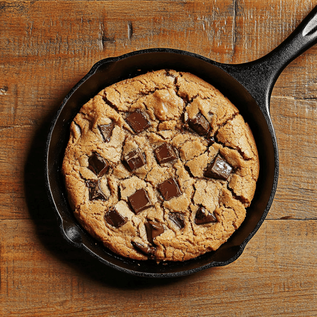 cookie in a frying pan with crispy edges