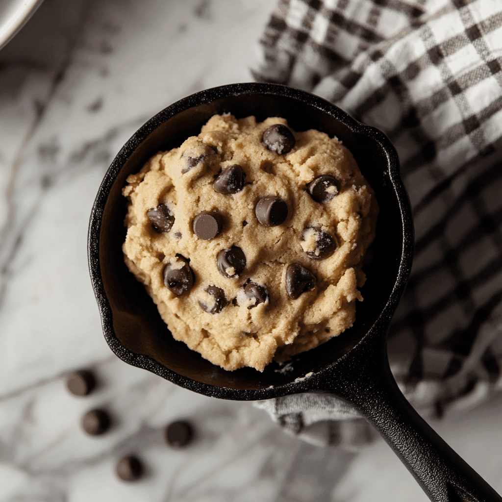 Cookie in a Frying Pan – Easy Skillet Recipe Anyone Can Make 8 cookie dough pressed in frying pan