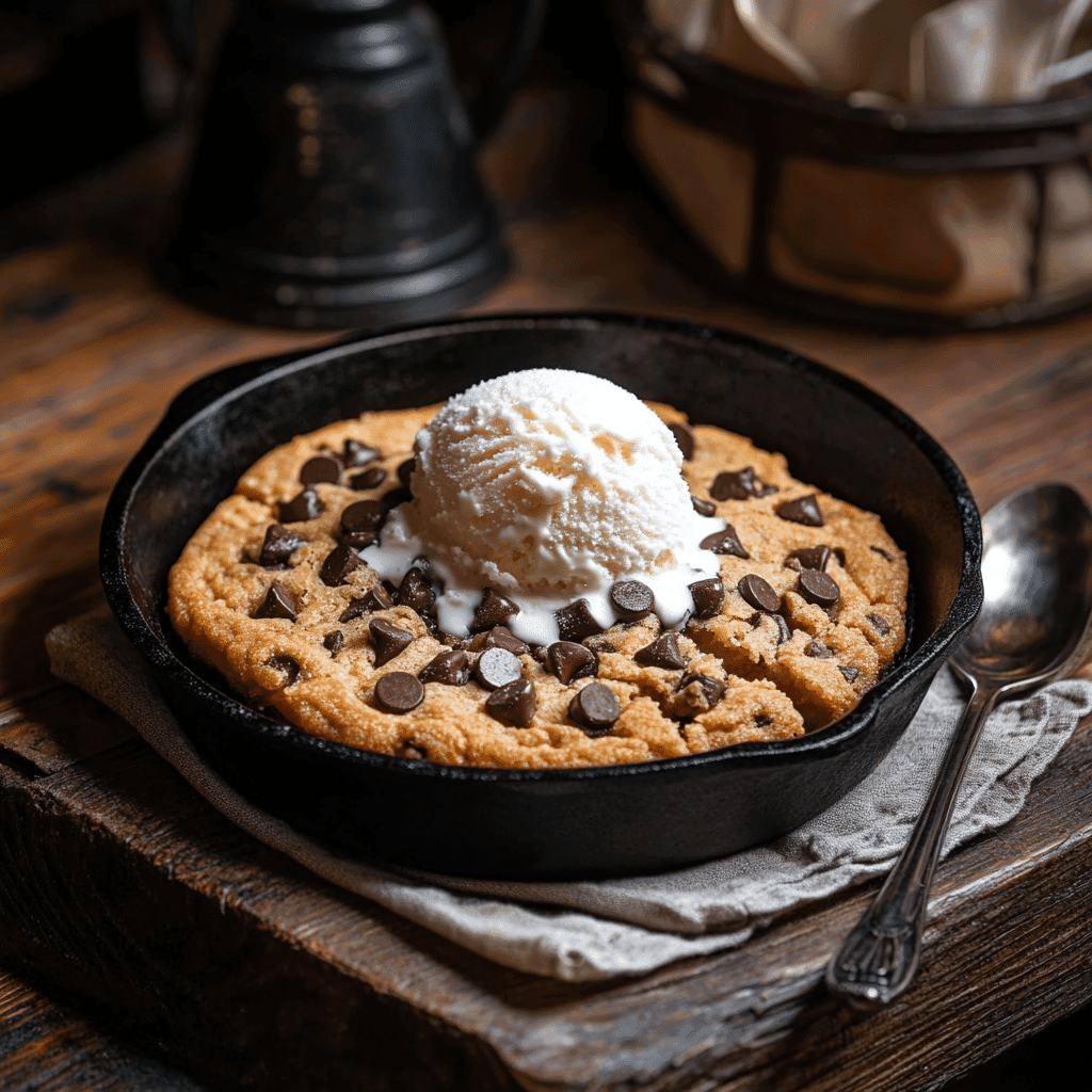 Cookie in a Frying Pan – Easy Skillet Recipe Anyone Can Make 9 skillet cookie served with ice cream