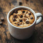 Vanilla Protein Mug Cake: Quick, Moist & Healthy Treat in 1 Minute 6 Fresh vanilla protein mug cake in white mug