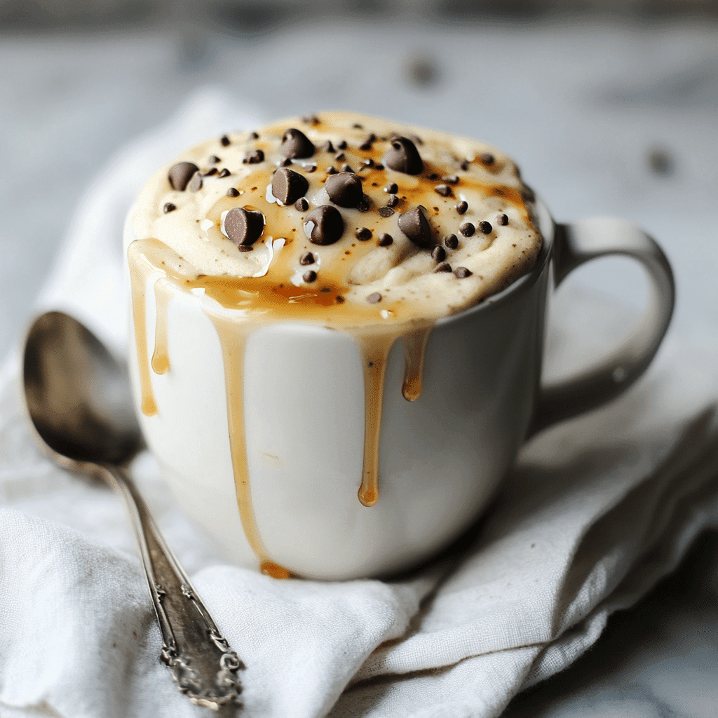 Vanilla Protein Mug Cake: Quick, Moist & Healthy Treat in 1 Minute 9 Cooked vanilla protein mug cake with toppings