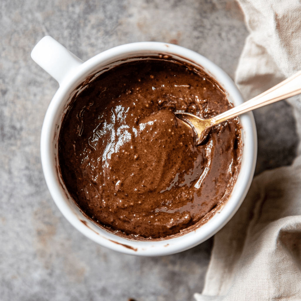 Vegan Protein Mug Cake – Fast, Delicious and Plant-Based 8 vegan chocolate protein batter mixed in mug