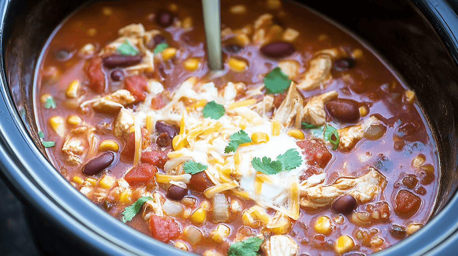 mohamedb 47441 simple Slow Cooker Chicken Taco Soup taken with 6fb0a449 25de 42d6 881f 0d4143c7f993 - Easy Slow Cooker Chicken Taco Soup (No Chopping!)