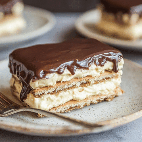 mohamedb 47441 simple chocolate eclair cake taken with an old c 6cc5f1ac ed6c 40a6 b7e1 4b74f673a496 - Easy No-Bake Chocolate Eclair Cake Recipe