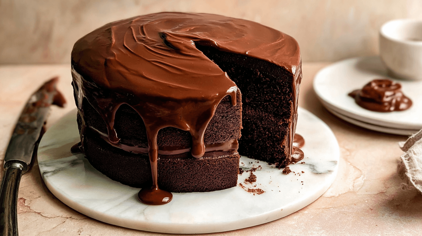 Decadent Chocolate Ganache Cake Recipe 1 mohamedb 47441 simple chocolate ganache cake taken with an old ec29ee5e a20d 4678 99f6 d594455503af - Decadent Chocolate Ganache Cake Recipe