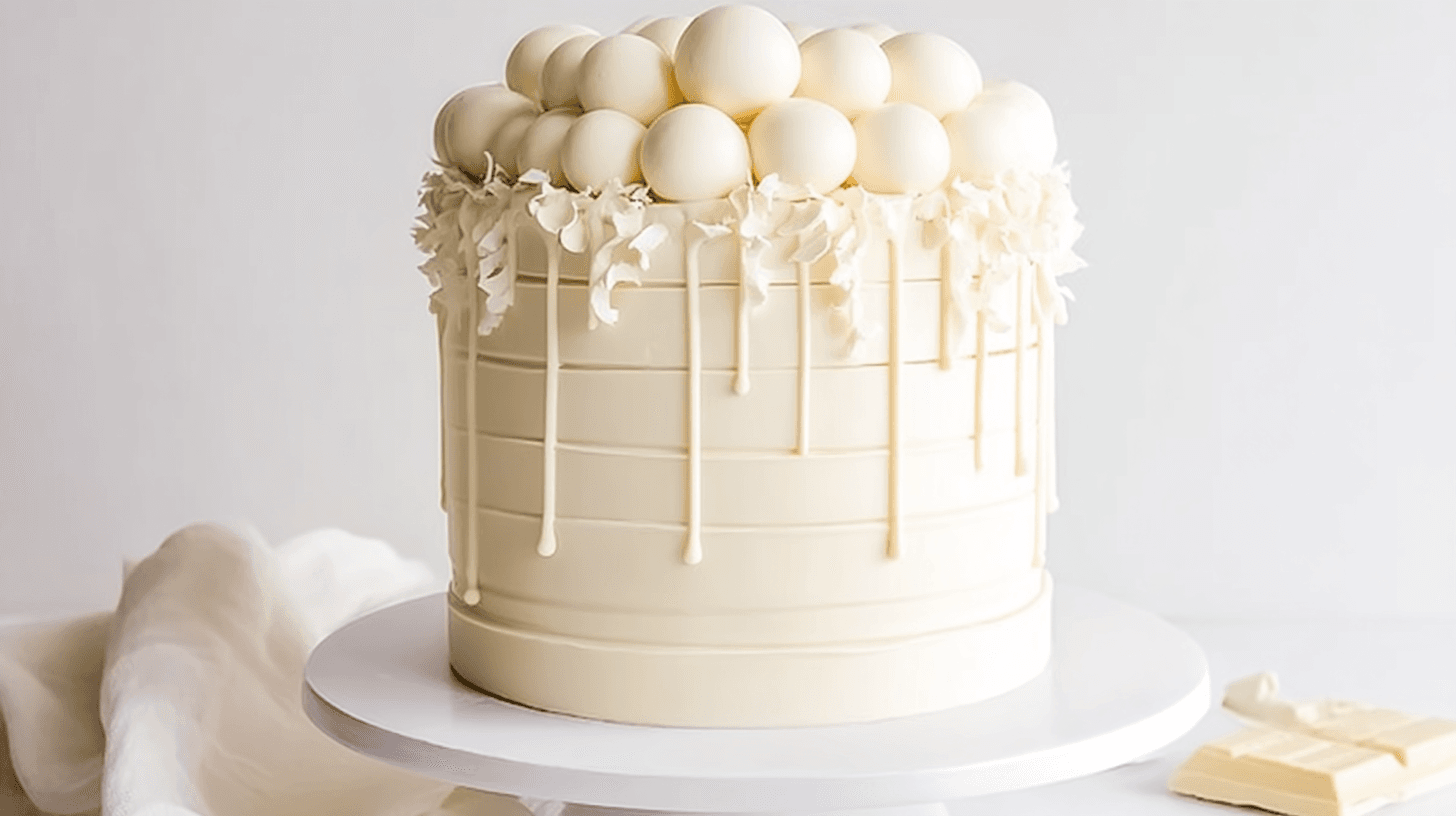 Decadent White Chocolate Cake with Swiss Meringue Buttercream & Ganache 1 mohamedb 47441 simple white chocolate cake taken with an old ca a934d738 6110 43e9 940c bc2b58c1de30 - Decadent White Chocolate Cake with Swiss Meringue Buttercream & Ganache