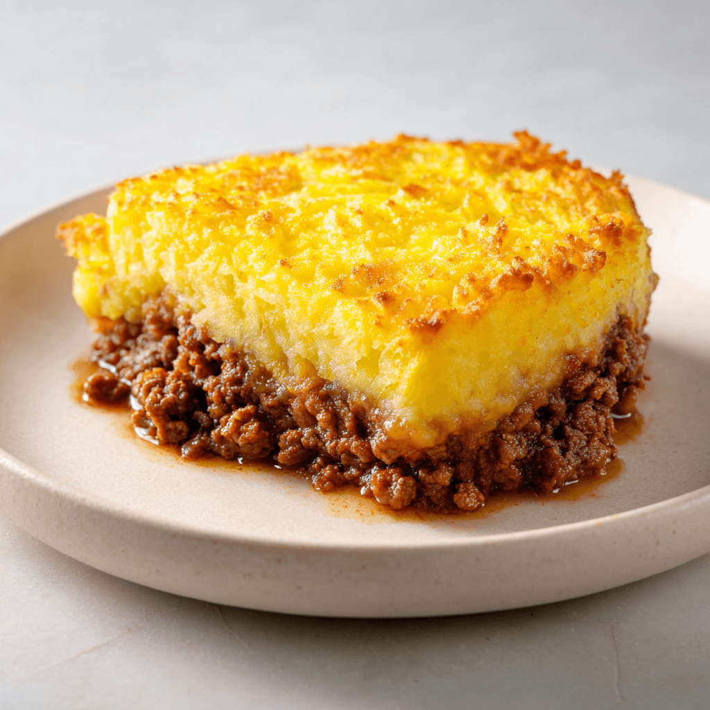 ayoubecomx a neatly served portion of cottage pie on a plain 3f074988 2e64 422f 874f e3ea6893c4b8 1 - Delicious Malvern Pudding: A Classic British Apple Dessert
