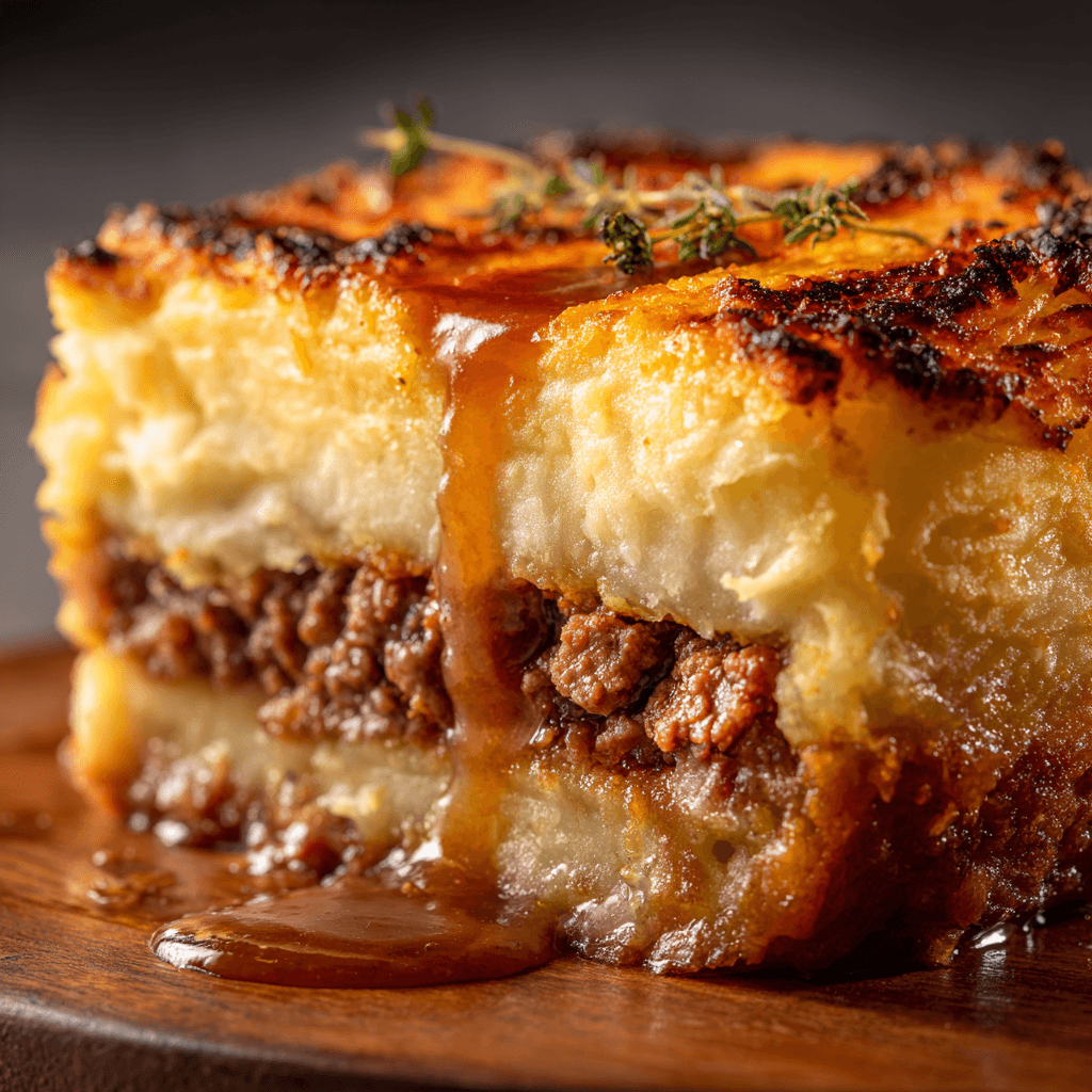 ayoubecomx close up sliced cottage pie showing layers of gold b0ba801d 8514 4b33 92a5 47d1c8a3f9ea 1 - Delicious Malvern Pudding: A Classic British Apple Dessert