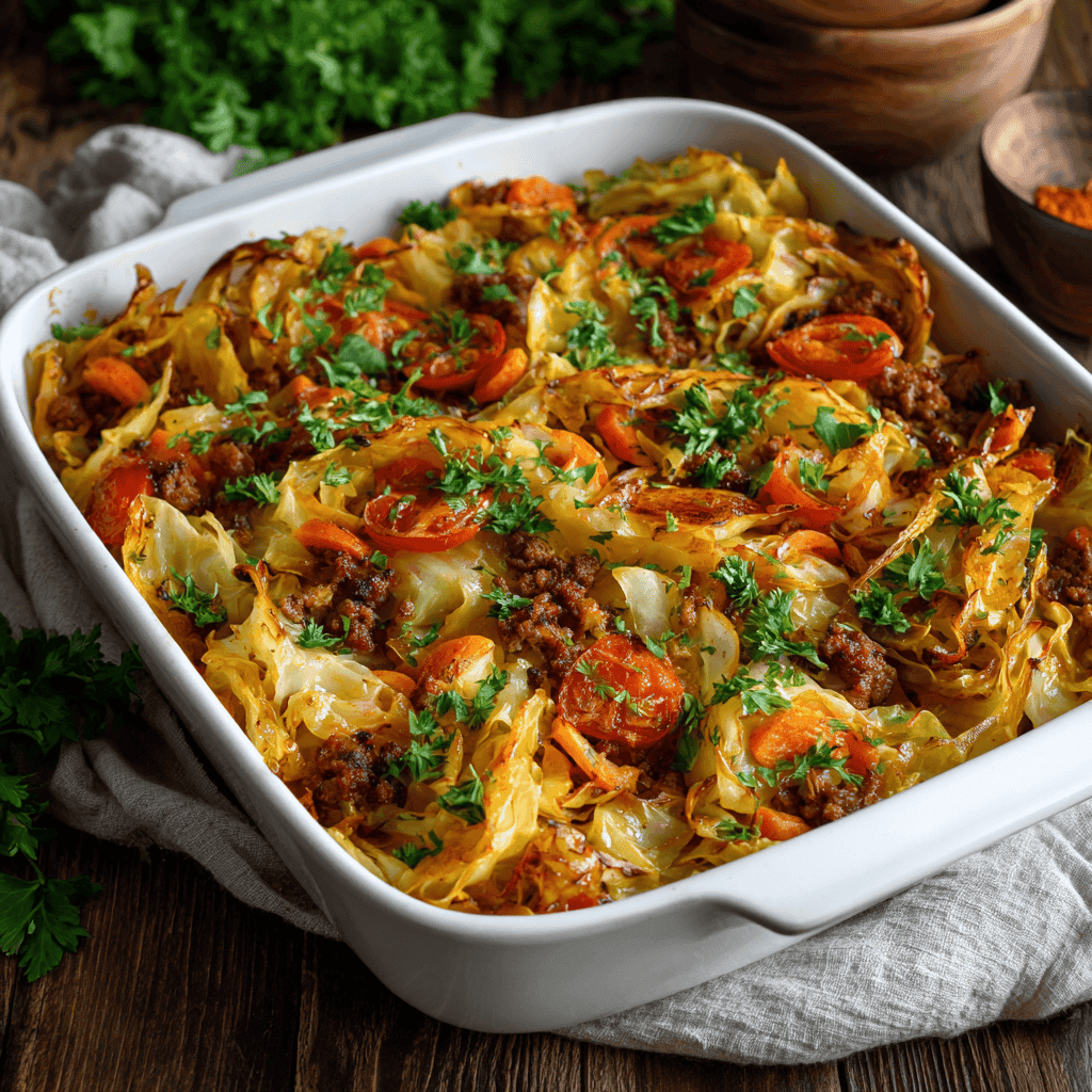 ayoubecomx full casserole style cabbage beef bake shown in a 196b5fd6 e8a6 4197 adda f3bca9d2715a 2 - Hearty Cabbage Beef Bake: An Easy Dutch Oven Casserole