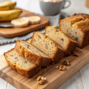 Air Fryer Banana Bread: Easy Mini Loaves 4 Close-up sliced air fryer banana bread showing moist crumb.