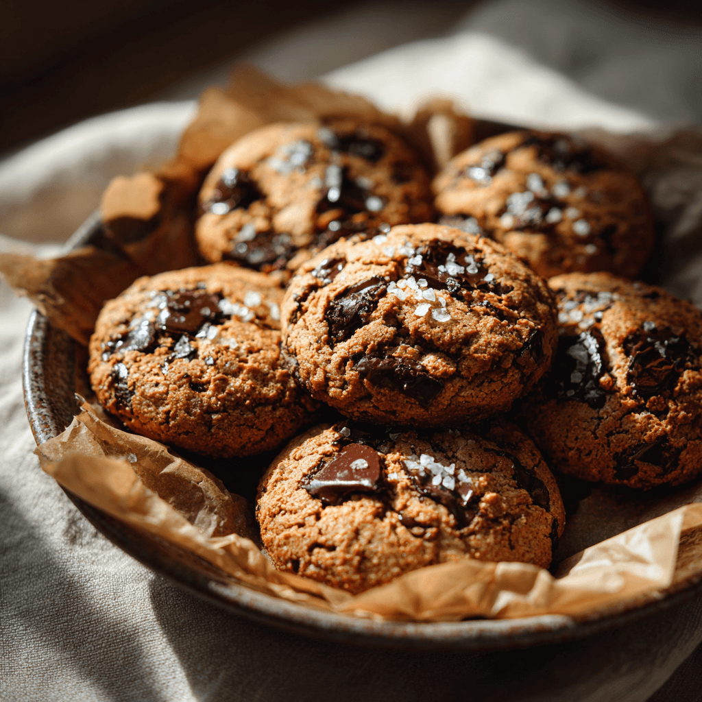 u7568358879 A rustic plate lined with parchment paper filled bd8e79da 1837 40eb 9647 854123569c12 2 - Delicious Banana Bread Cookies with Chocolate Chips