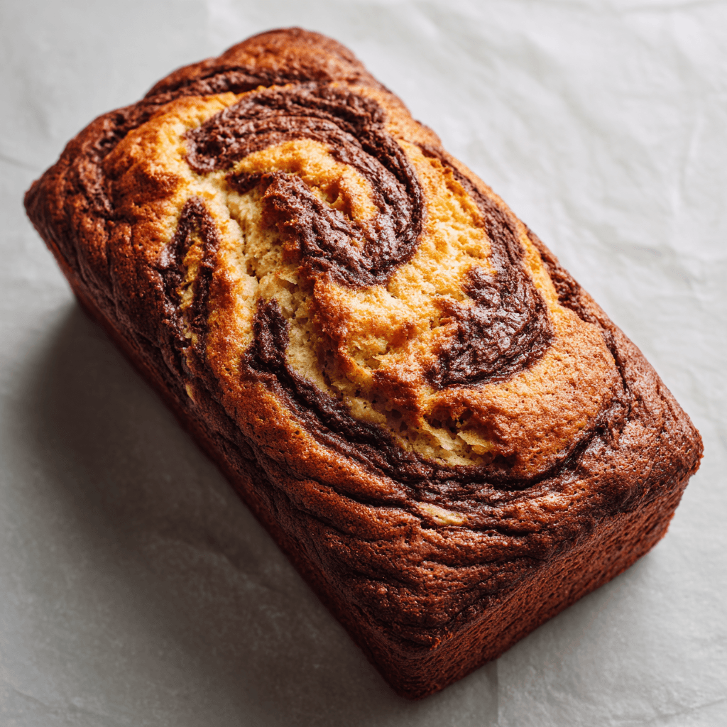 Ultra-Moist Greek Yogurt Banana Bread 2 Greek yogurt banana bread loaf with chocolate chunks on a neutral background.