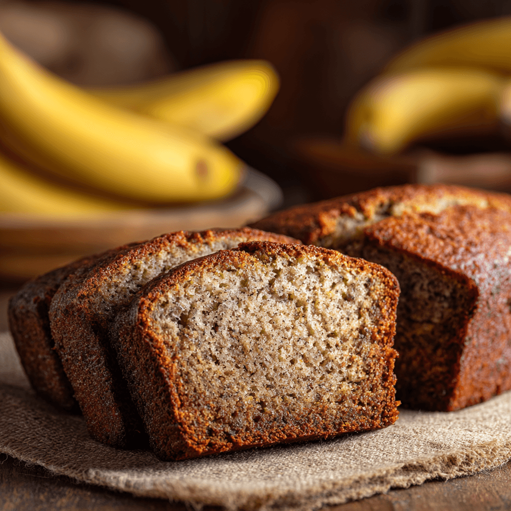 u7568358879 Sliced protein banana bread with two thick pieces 39cff160 9e63 43dc b510 dcb530ace636 0 - Protein Banana Bread: Healthy & Delicious
