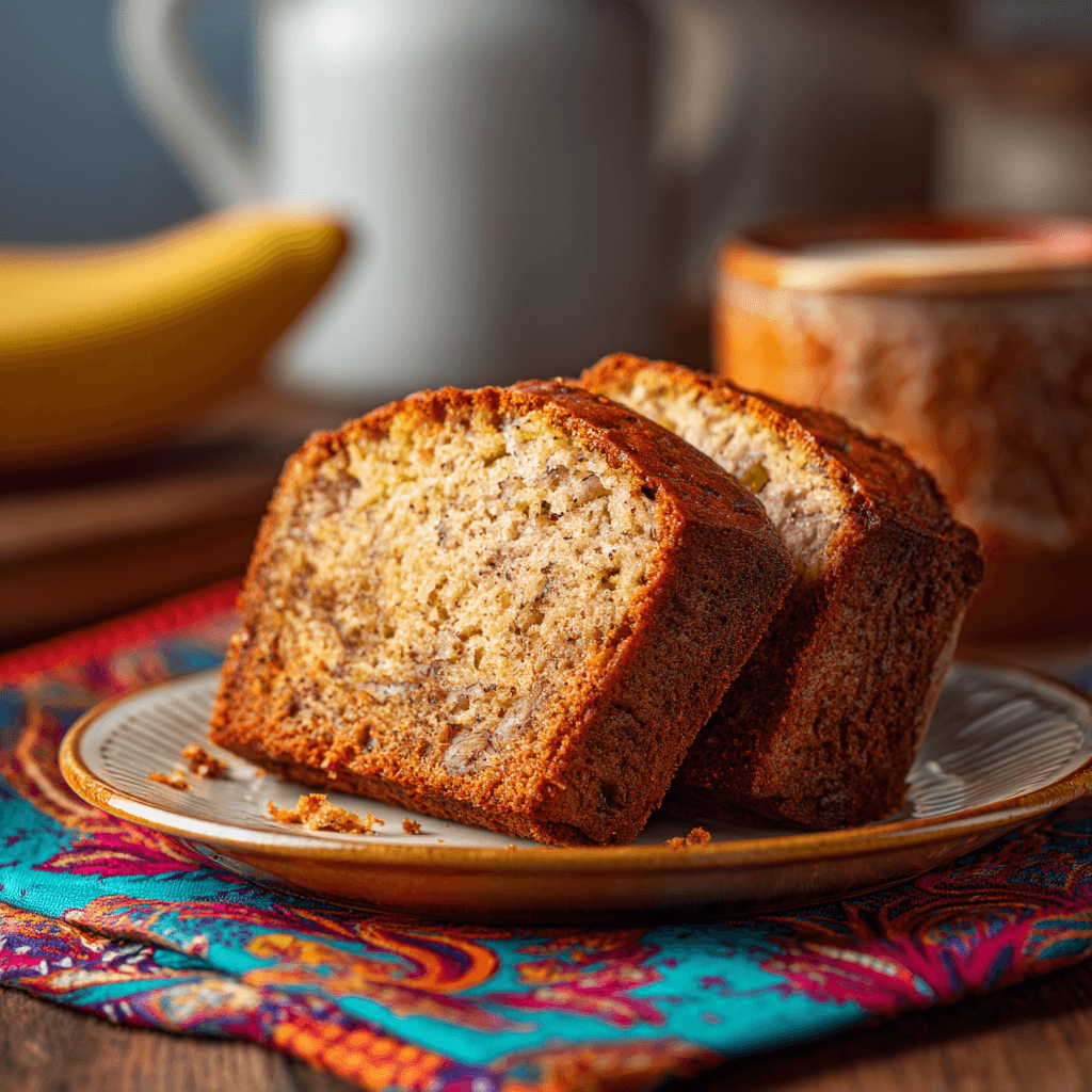 Perfectly Moist Sour Cream Banana Bread 2 u7568358879 Sliced sour cream banana bread on a vibrant napki e41a3f4d 79d1 4787 ace0 8b11f3b72d14 3 - Perfectly Moist Sour Cream Banana Bread