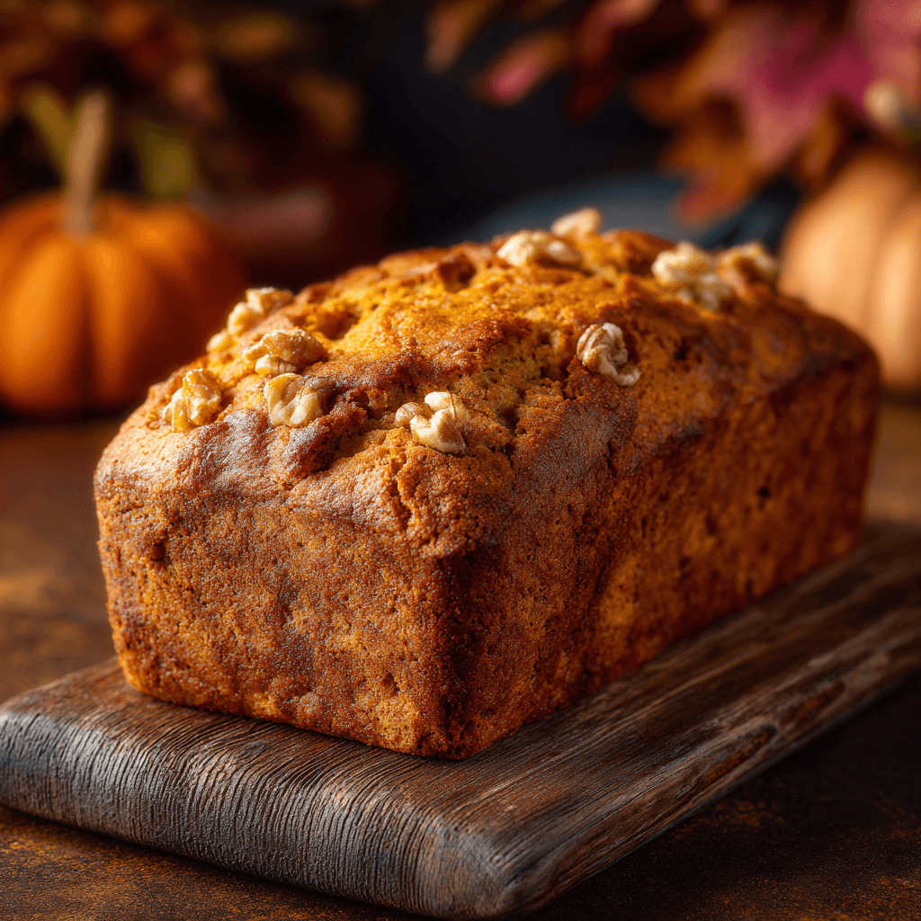 u7568358879 Whole pumpkin banana bread loaf on a rustic woode 02e0a7bb 71b2 458e b2bc 3b0da182be45 2 - Delicious Pumpkin Banana Bread: Your New Fall Favorite!